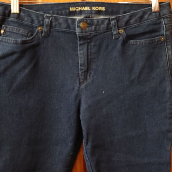 Michael Kors Y2K Vintage Capri Jeans 8 Dark Medium Wash Stretch Denim - Picture 3 of 13